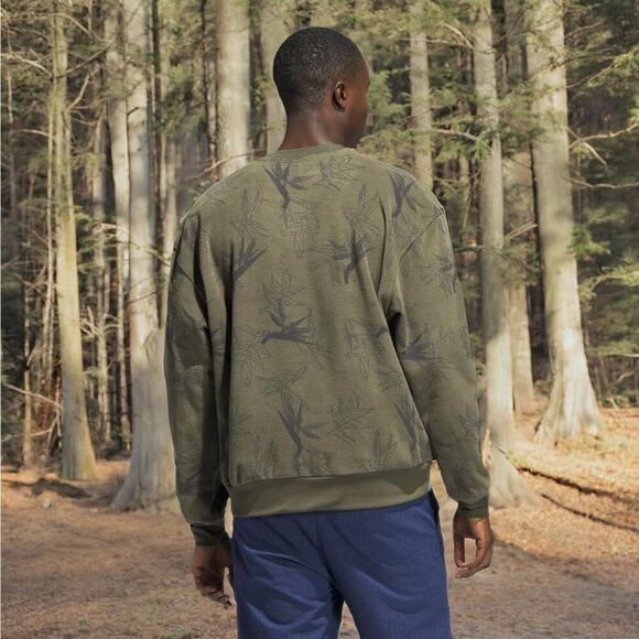 Adidas Oasis Crew Sweatshirt Olive Green Medium NWT - Picture 11 of 12